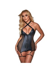 SUBBLIME 954451 VESTIDO SEXY DE REJILLA CUERO NEGRO L XL