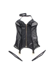 SUBBLIME 954451 VESTIDO SEXY DE REJILLA CUERO NEGRO L XL