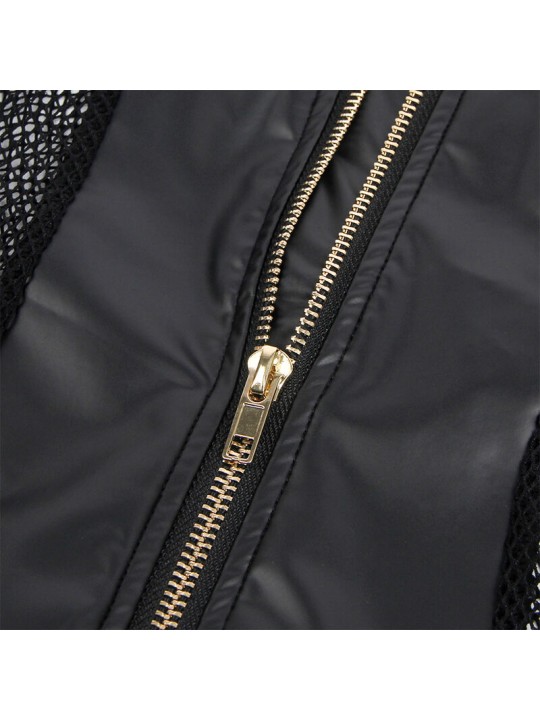 SUBBLIME 954451 VESTIDO SEXY DE REJILLA CUERO NEGRO L XL