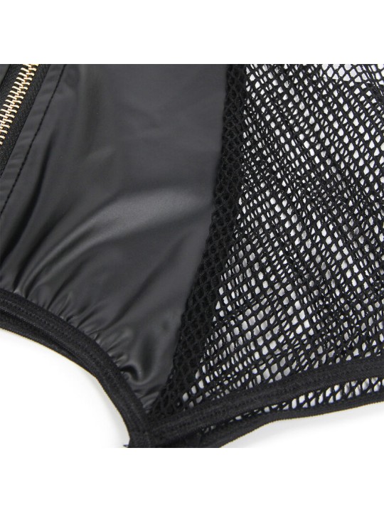 SUBBLIME 954451 VESTIDO SEXY DE REJILLA CUERO NEGRO L XL