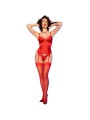 CHILIROSE CR 4845 CORSET Y MEDIAS ROJO S