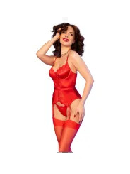 CHILIROSE CR 4845 CORSET Y MEDIAS ROJO S
