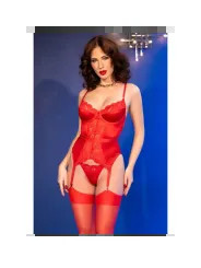 CHILIROSE CR 4845 CORSET Y MEDIAS ROJO S