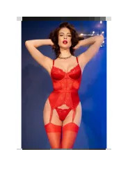 CHILIROSE CR 4845 CORSET Y MEDIAS ROJO S