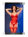 CHILIROSE CR 4845 CORSET Y MEDIAS ROJO S