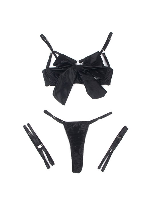 SUBBLIME 955199 SET SUJETADOR CON LAZO NEGRO AJUSTABLE S M