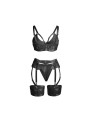 SUBBLIME 955236 SET SUJETADOR CON LIGUERO BONDAGE NEGRO S M