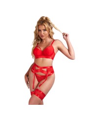 SUBBLIME 955250 SET SUJETADOR CON LIGUERO BONDAGE ROJO S M