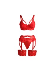 SUBBLIME 955250 SET SUJETADOR CON LIGUERO BONDAGE ROJO S M