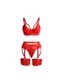 SUBBLIME 955250 SET SUJETADOR CON LIGUERO BONDAGE ROJO S M