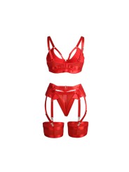 SUBBLIME 955250 SET SUJETADOR CON LIGUERO BONDAGE ROJO S M