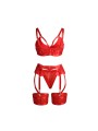 SUBBLIME 955250 SET SUJETADOR CON LIGUERO BONDAGE ROJO S M