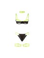 SUBBLIME 955274 SET SUJETADOR CON COLLAR Y DETALLES PARA PIERNAS VERDE FLUORESCENTE S M