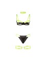 SUBBLIME 955281 SET SUJETADOR CON COLLAR Y DETALLES PARA PIERNAS VERDE FLUORESCENTE L XL
