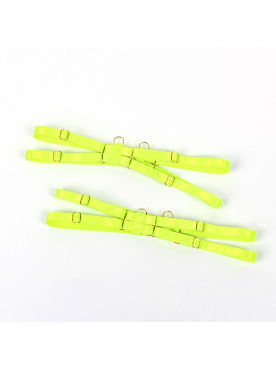 SUBBLIME 955281 SET SUJETADOR CON COLLAR Y DETALLES PARA PIERNAS VERDE FLUORESCENTE L XL