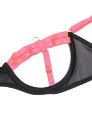 SUBBLIME 955298 SET SUJETADOR CON COLLAR Y DETALLES PARA PIERNAS ROSA FLUORESCENTE S M