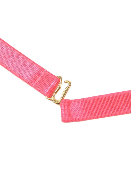 SUBBLIME 955298 SET SUJETADOR CON COLLAR Y DETALLES PARA PIERNAS ROSA FLUORESCENTE S M