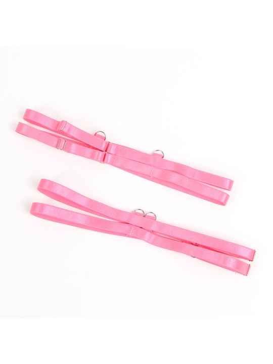 SUBBLIME 955366 SET SUJETADOR CON ENCAJE Y LIGUEROS ROSA Y MORADO L XL