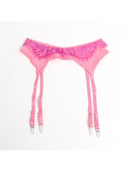 SUBBLIME 955366 SET SUJETADOR CON ENCAJE Y LIGUEROS ROSA Y MORADO L XL