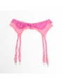 SUBBLIME 955366 SET SUJETADOR CON ENCAJE Y LIGUEROS ROSA Y MORADO L XL