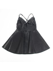 SUBBLIME 955380 VESTIDO CON TIRANTES DE CUERO NEGRO L XL