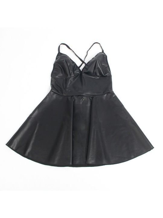 SUBBLIME 955380 VESTIDO CON TIRANTES DE CUERO NEGRO L XL