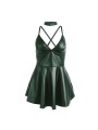 SUBBLIME 955441 VESTIDO CON TIRANTES DE CUERO VERDE L XL