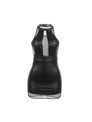 SUBBLIME 955472 VESTIDO CUELLO HALTER CON TRANSPARENCIAS NEGRO S M
