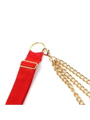 SUBBLIME 955519 CONJUNTO SUJETADOR CON CADENAS Y CORAZON DE MALLA ROJO S M