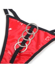 SUBBLIME 955533 CONJUNTO SUJETADOR CON CREMALLERA DE MALLA DE CHAROL ROJO S M