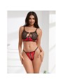 SUBBLIME 955533 CONJUNTO SUJETADOR CON CREMALLERA DE MALLA DE CHAROL ROJO S M
