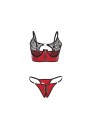 SUBBLIME 955540 CONJUNTO SUJETADOR CON CREMALLERA DE MALLA DE CHAROL ROJO L XL