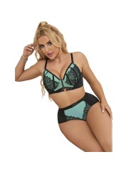 SUBBLIME 955557 CONJUNTO SUJETADOR CON CREMALLERA DE MALLA DE CHAROL VERDE S M