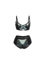SUBBLIME 955557 CONJUNTO SUJETADOR CON CREMALLERA DE MALLA DE CHAROL VERDE S M