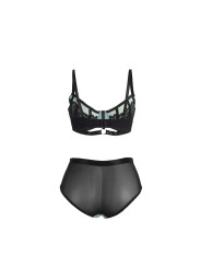 SUBBLIME 955557 CONJUNTO SUJETADOR CON CREMALLERA DE MALLA DE CHAROL VERDE S M