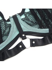 SUBBLIME 955557 CONJUNTO SUJETADOR CON CREMALLERA DE MALLA DE CHAROL VERDE S M