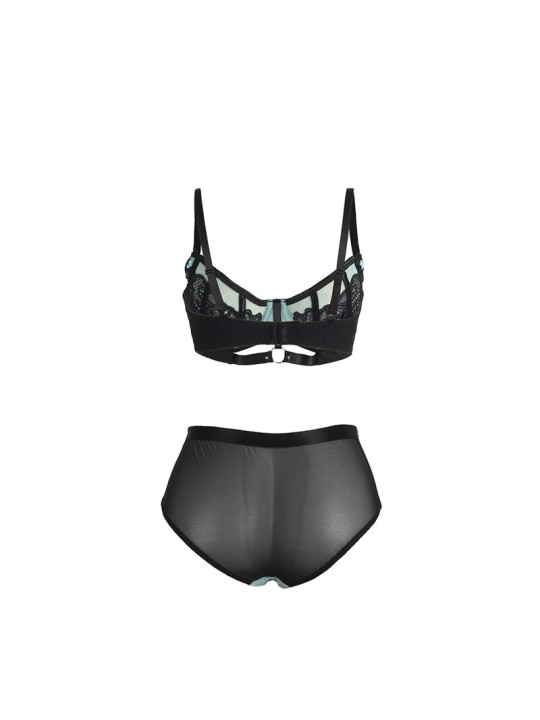 SUBBLIME 955564 CONJUNTO SUJETADOR CON CREMALLERA DE MALLA DE CHAROL VERDE L XL