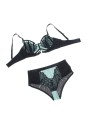 SUBBLIME 955564 CONJUNTO SUJETADOR CON CREMALLERA DE MALLA DE CHAROL VERDE L XL