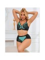 SUBBLIME 955564 CONJUNTO SUJETADOR CON CREMALLERA DE MALLA DE CHAROL VERDE L XL