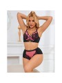 SUBBLIME 955571 CONJUNTO SUJETADOR CON CREMALLERA DE MALLA DE CHAROL ROSA S M