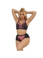 SUBBLIME 955588 CONJUNTO SUJETADOR CON CREMALLERA DE MALLA DE CHAROL ROSA L XL