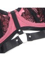 SUBBLIME 955588 CONJUNTO SUJETADOR CON CREMALLERA DE MALLA DE CHAROL ROSA L XL