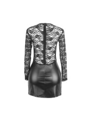 SUBBLIME 955595 VESTIDO DE MANGA LARGA CON ENCAJE NEGRO S M