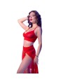 CHILIROSE CR 4850 SET TOP ROJO Y LEGGINS CON COMPLEMENTOS DORADOS S