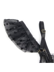 SUBBLIME 957483 CONJUNTO SUJETADOR Y LIGA DE ENCAJE NEGRO S M