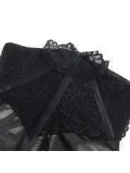 SUBBLIME 957544 VESTIDO DE CUERO CON CUELLO DE ENCAJE NEGRO S M