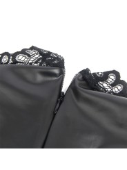 SUBBLIME 957544 VESTIDO DE CUERO CON CUELLO DE ENCAJE NEGRO S M