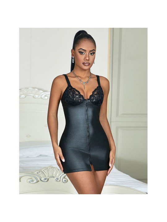 SUBBLIME 957568 VESTIDO DE CUERO CON CREMALLERA NEGRO S M