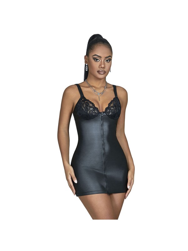 SUBBLIME 957568 VESTIDO DE CUERO CON CREMALLERA NEGRO S M
