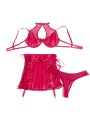 SUBBLIME 957605 CONJUNTO SUJETADOR Y FALDA DE CUERO ROJO S M